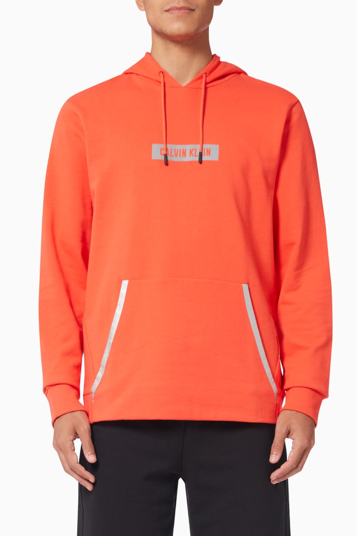 

CK Cotton Terry Hooded Sweatshirt, Orange