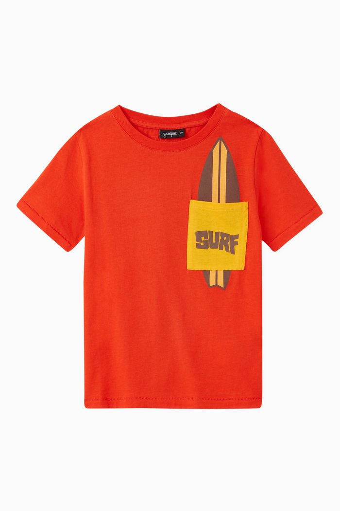 

Surfboard Pocket Jersey T-shirt, Orange