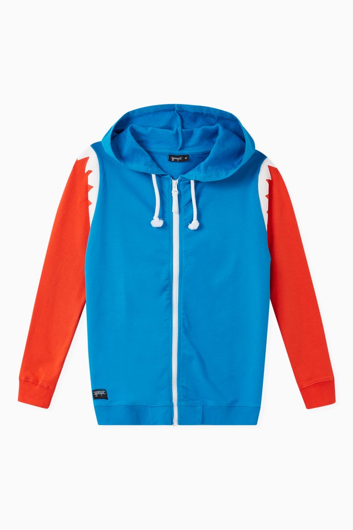 

Shark Teeth Hooded Jersey Sweatshirt, Multicolour