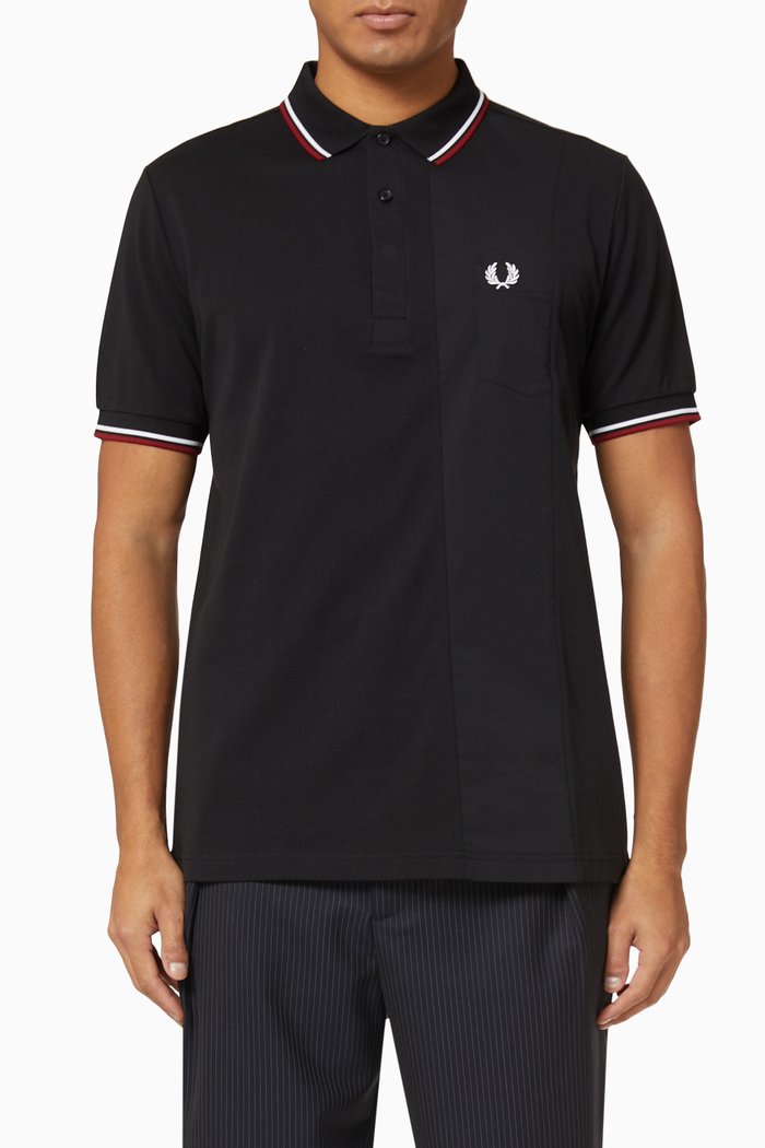 

x Casely-Hayford Cut and Sew Piqué Shirt, Black