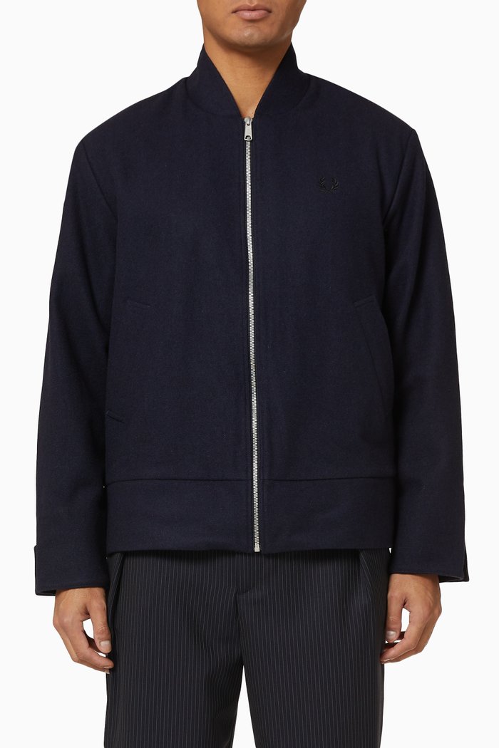 

x Casely-Hayford Wool Tennis Bomber, Blue
