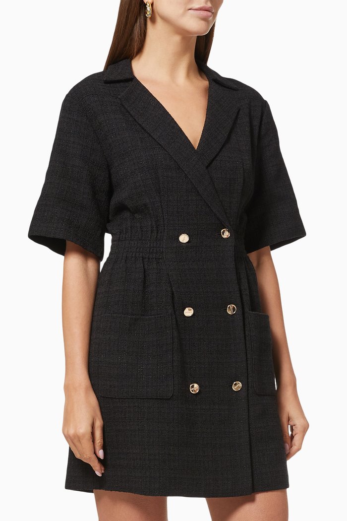 Dress with Tailored Collar, Black