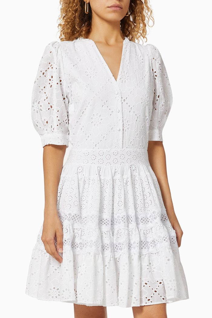 

Skater Dress in Guipure, White