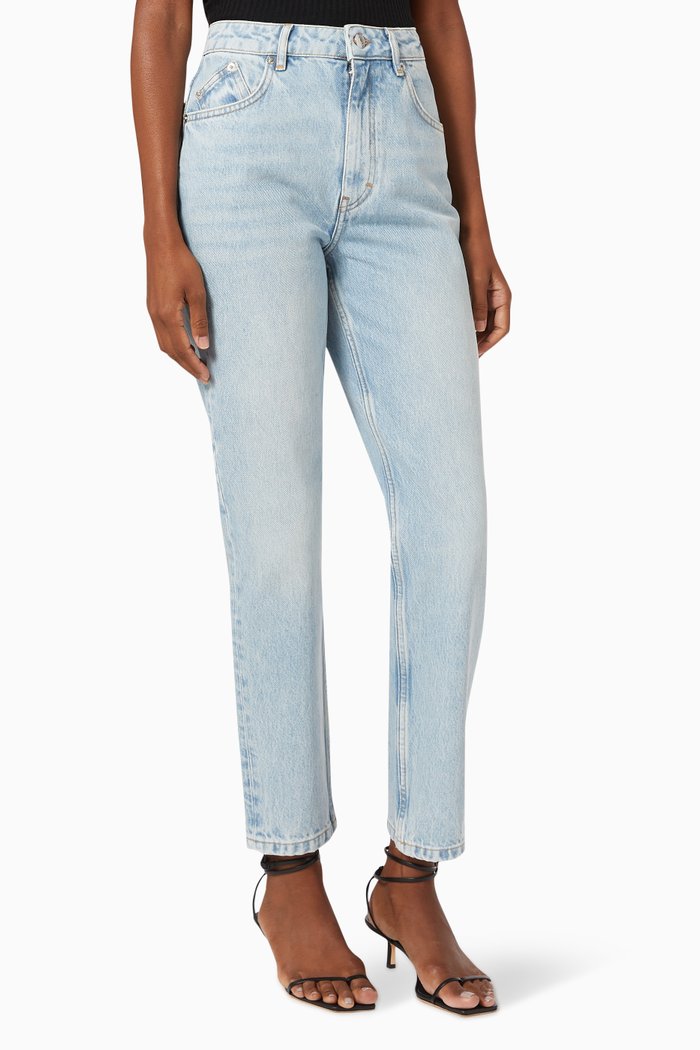 

High-Waisted Jeans in Organic Cotton, Blue