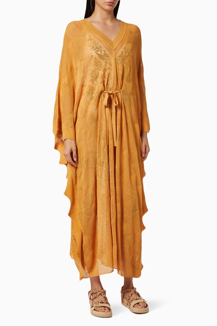 

Poncho-style Knit Dress, Orange