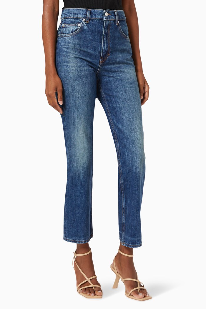 

Faded Straight-Cut Jeans In Organic Cotton, Blue