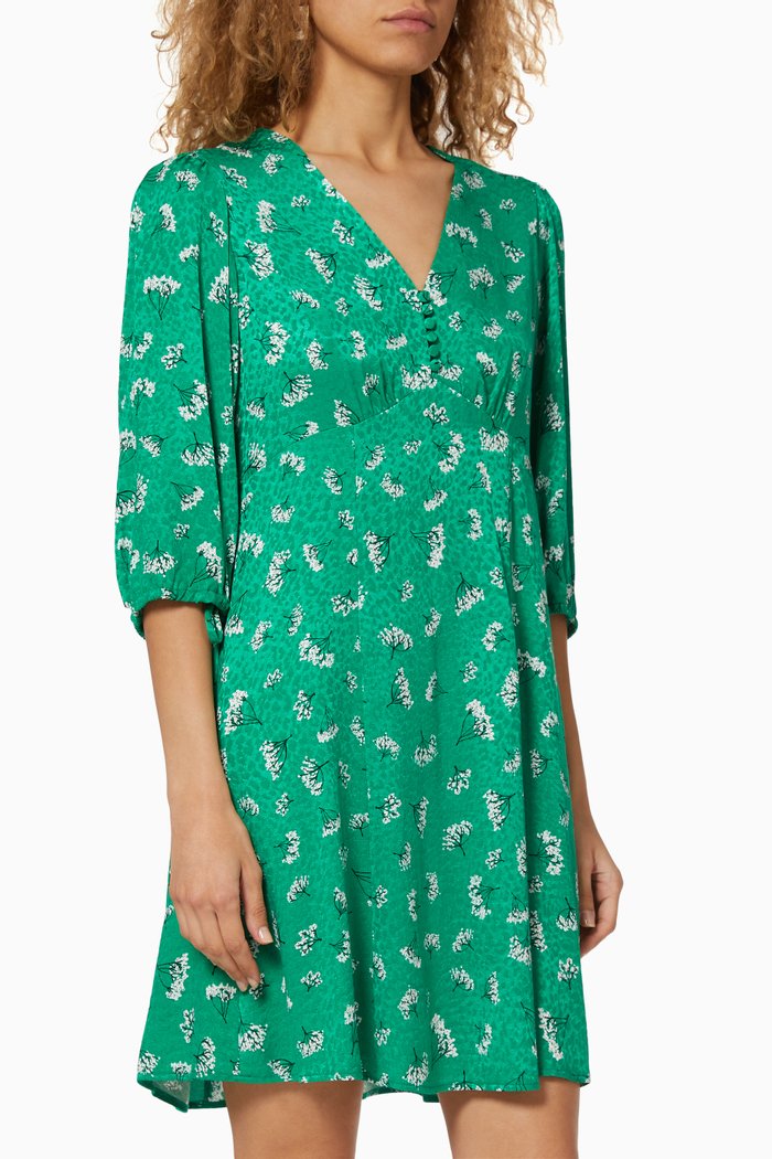 

Floral Flare Dress, Green
