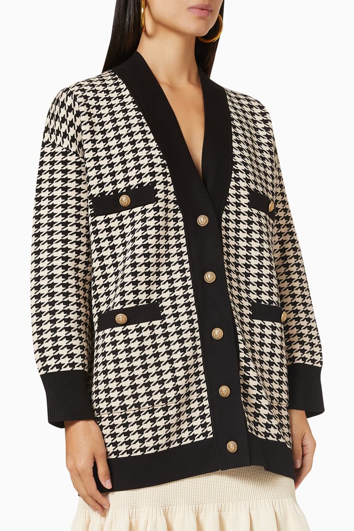 

Houndstooth Coatigan, Black