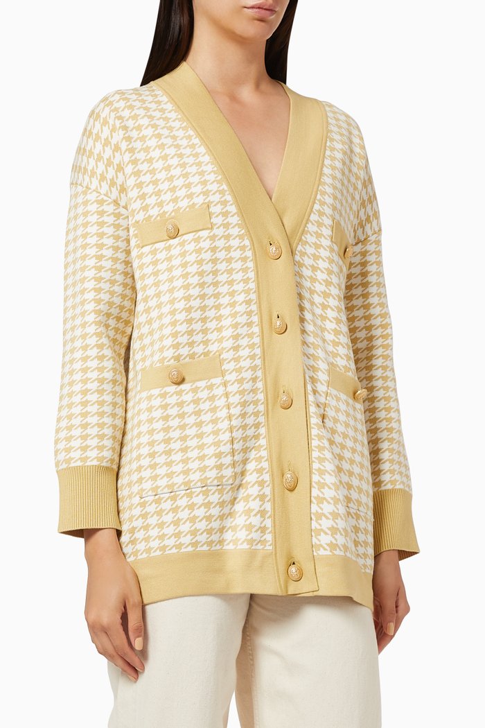 

Houndstooth Coatigan, White