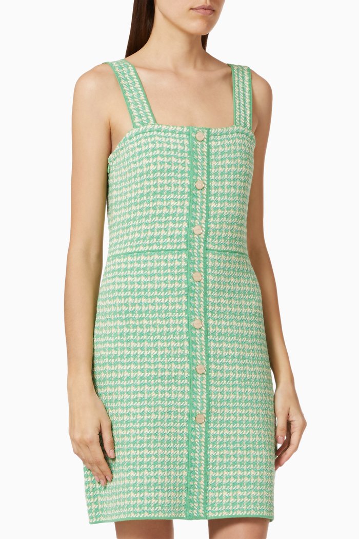

Lea Tweed Dress in Organic Cotton, Green