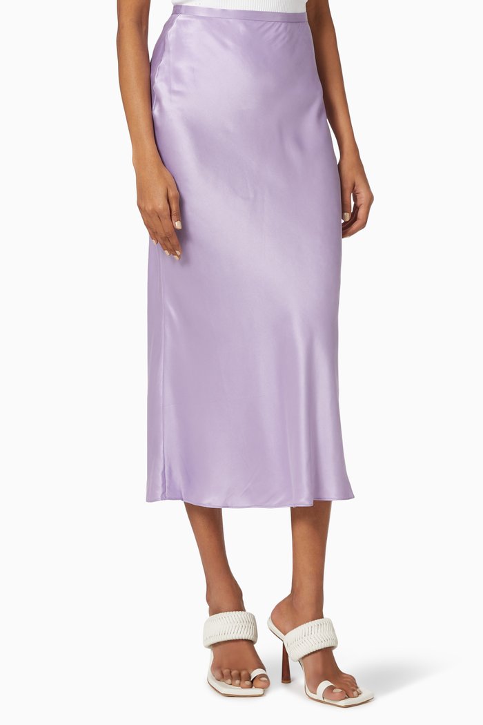 

Skirt in Silk Satin, Purple