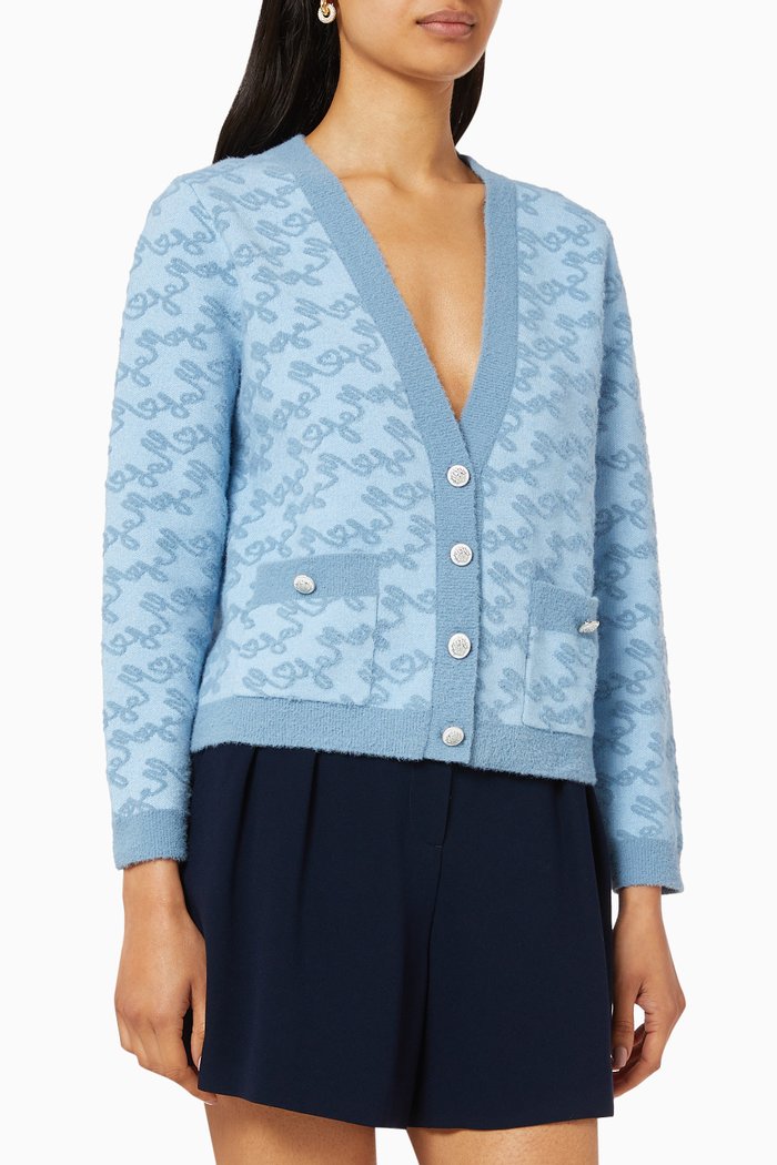 

Jacquard Cardigan, Blue
