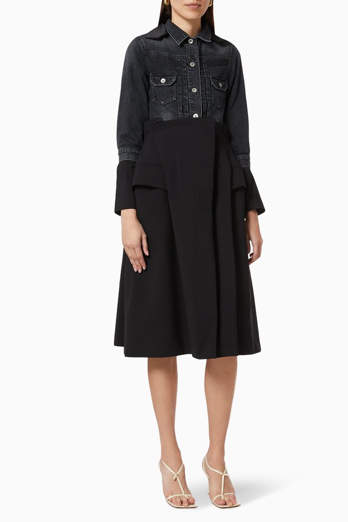

Denim x Suiting Coat in Cotton, Black