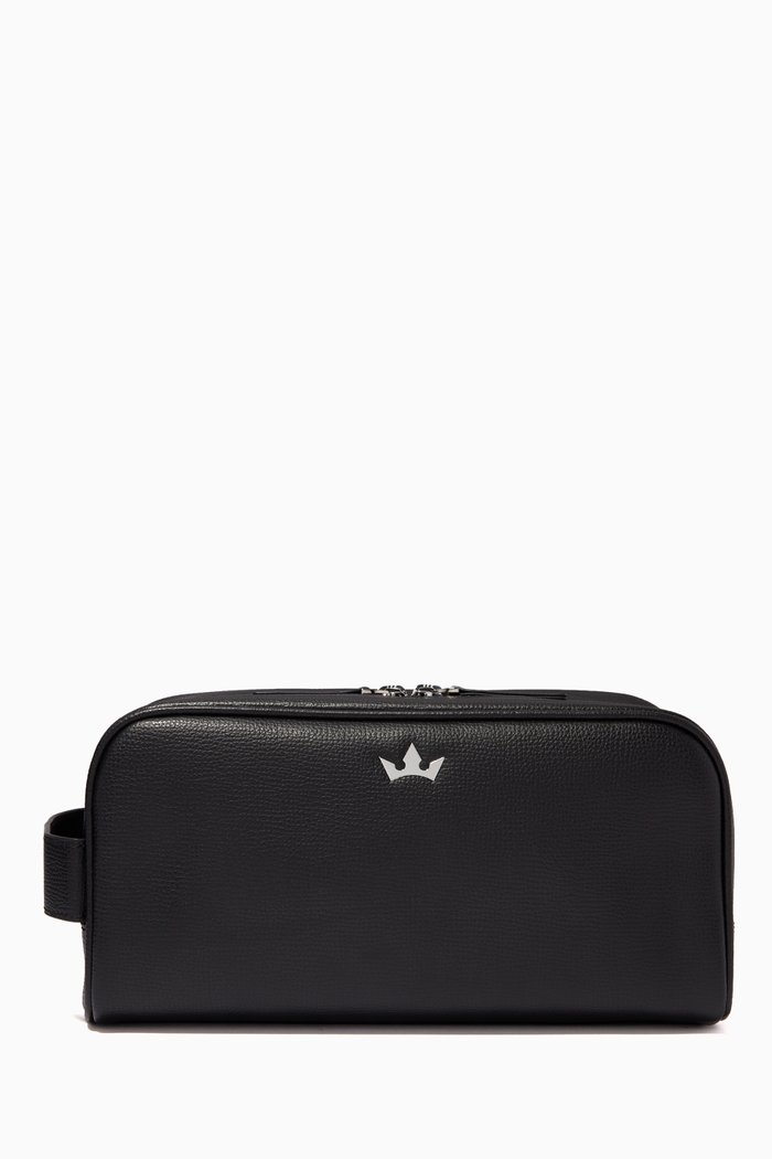 

Award Wash Bag in Italian Leather, Black