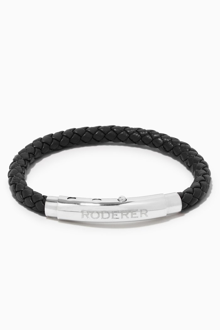 

Dino Bracelet in Woven Leather, Black