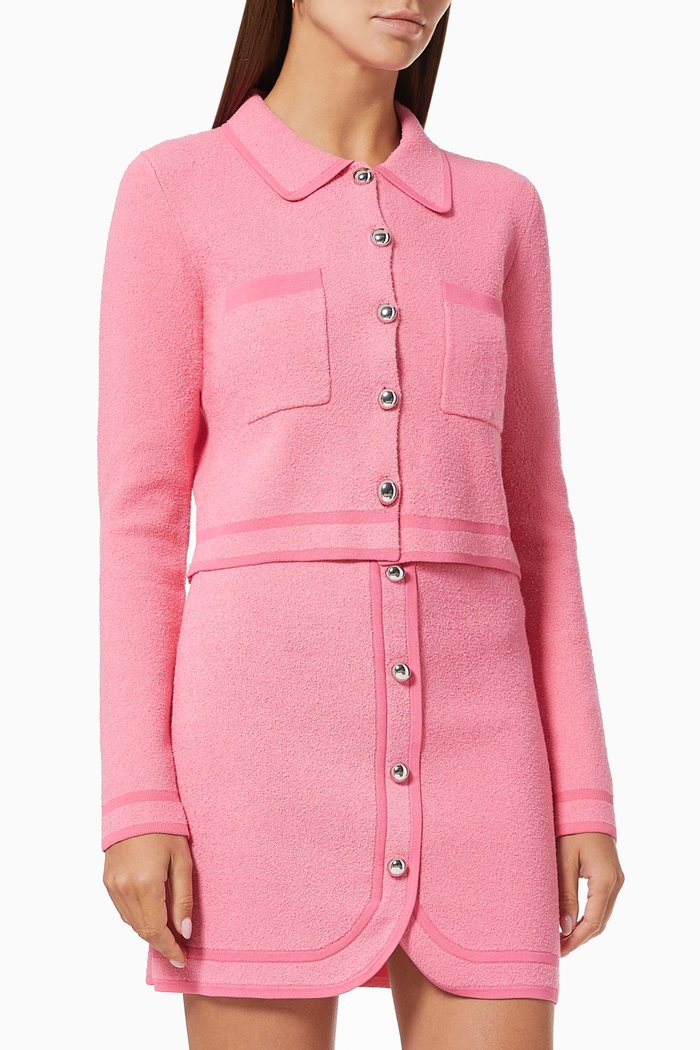 

Mic Cropped Cardigan in Cotton, Red