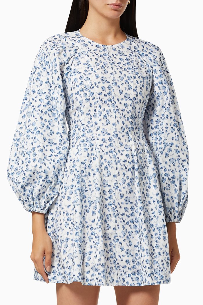 

Floral Dress in Cotton, Neutral