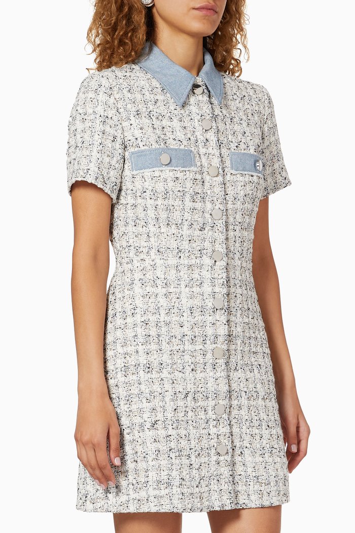 

Ralf Tweed Shirt Dress, Neutral
