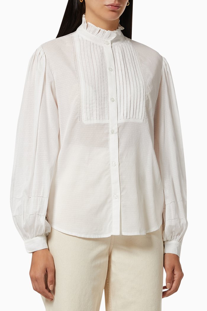 

Gathered Blouse in Organic Cotton, White