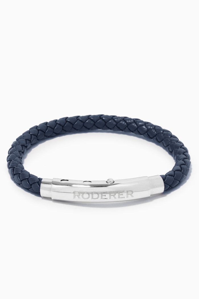 

Dino Bracelet in Woven Leather, Blue