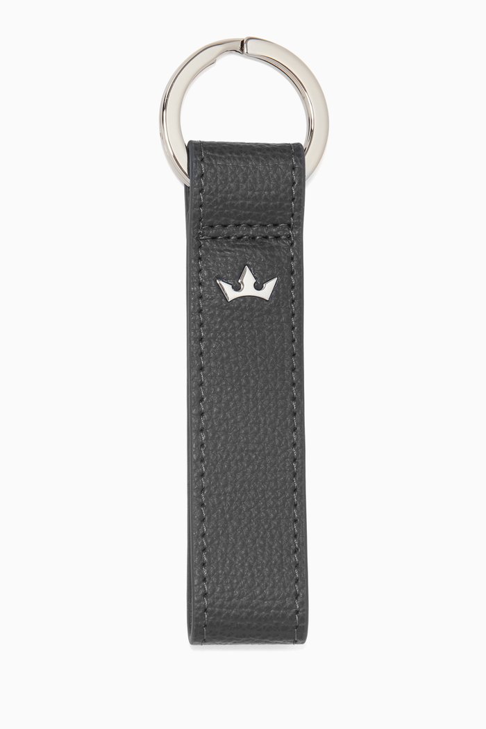 

Award Loop Key Ring in Italian Leather, Black