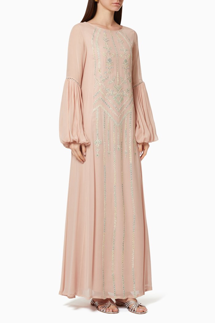 

Linear Floral Kaftan, Orange