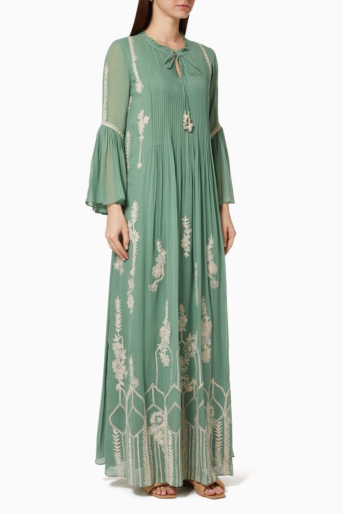 

Geometric Garden Kaftan, Green