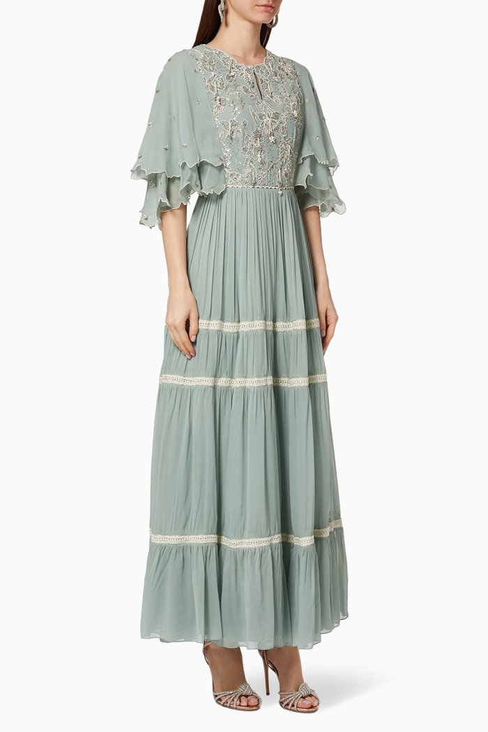

Botanic Tiered Dress, Blue