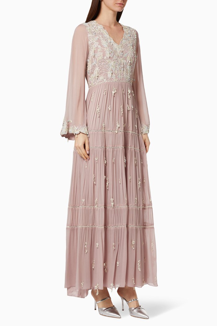 Aquatic Tiered Dress, Pink