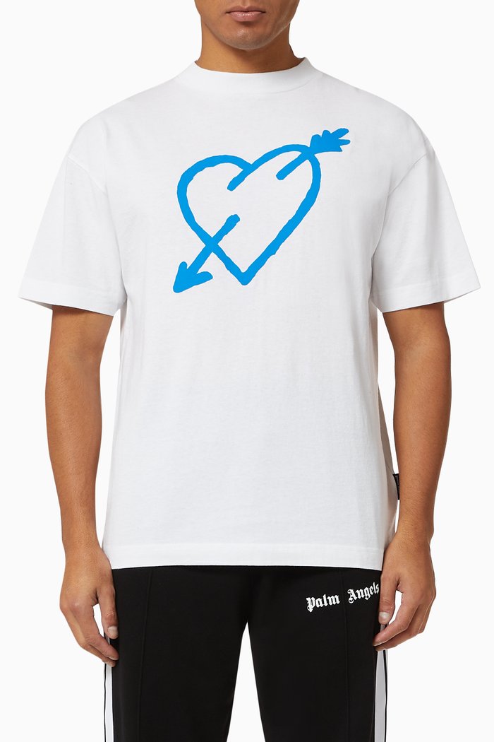 

Pierced Heart T-shirt in Cotton, White