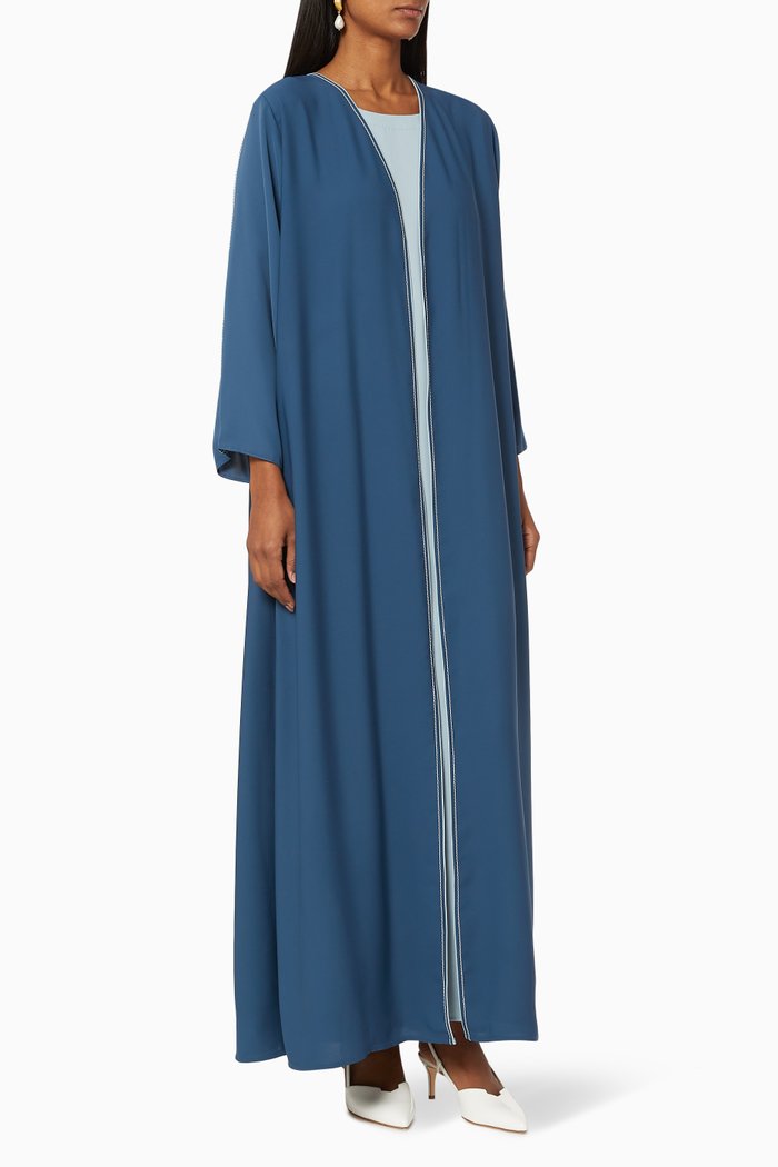 

Abaya with Two Sided Inner Dress, Blue