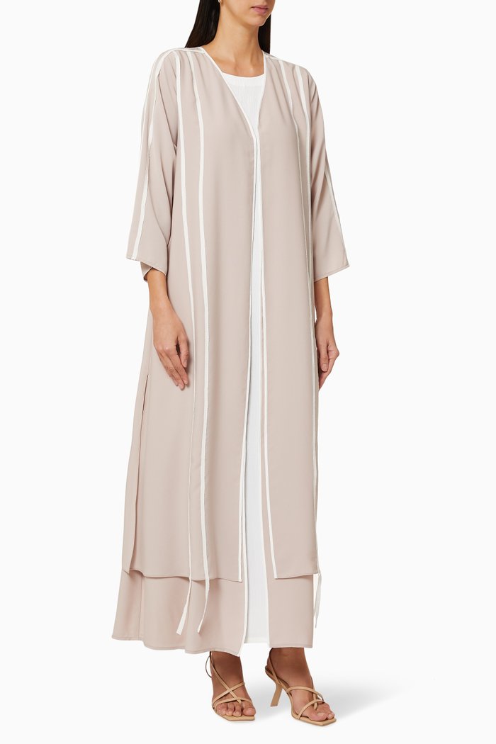 

Abaya with Two Sided Inner Dress, Pink