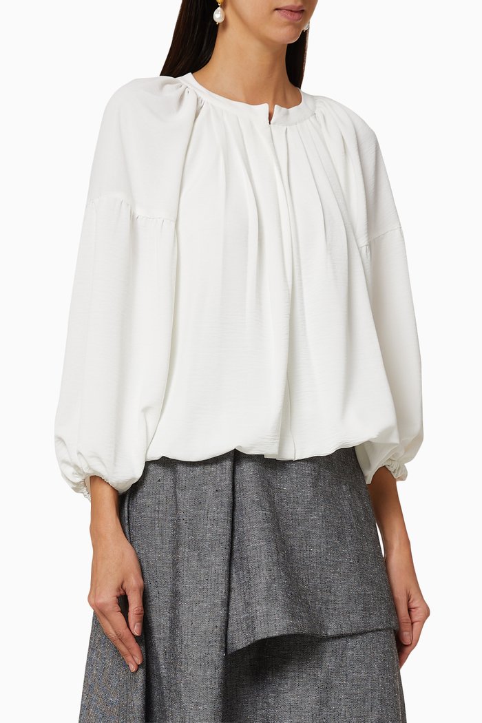 

Pleated Top, White