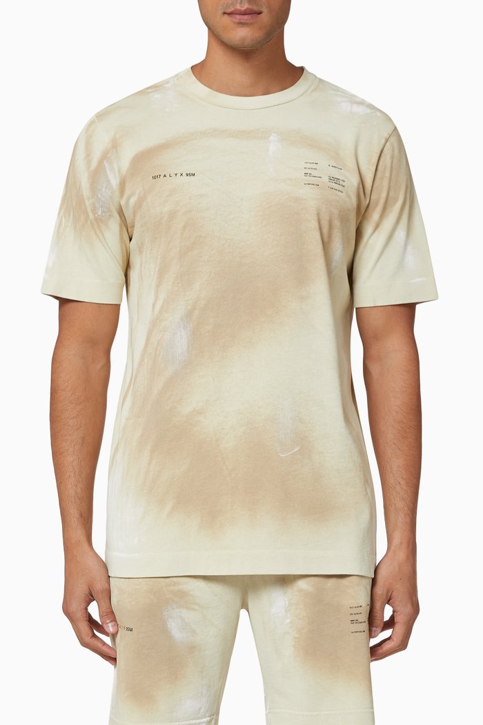 

Printed Double Logo Cotton T-Shirt, Neutral