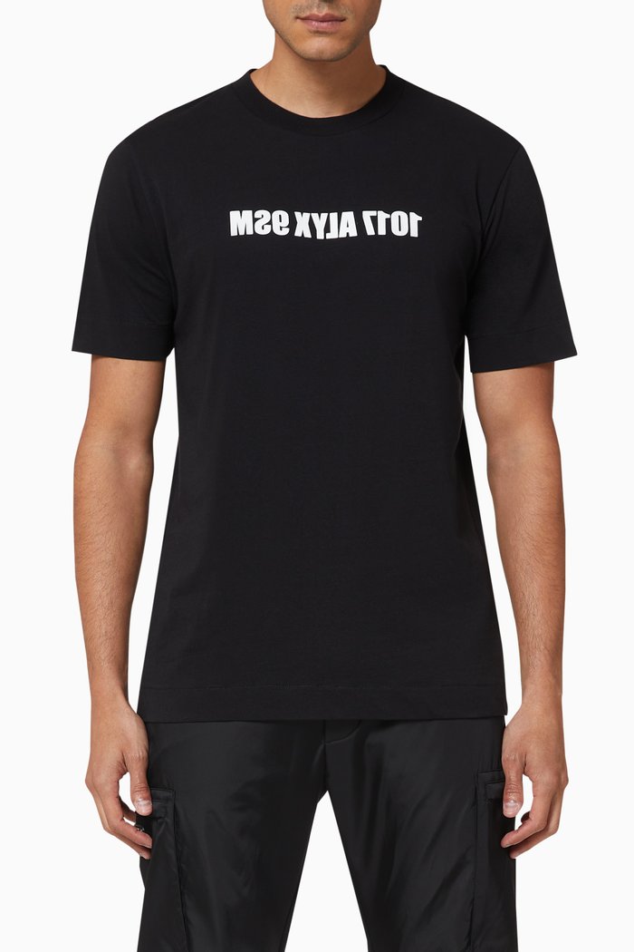 

Mirrored Logo Cotton T-Shirt, Black