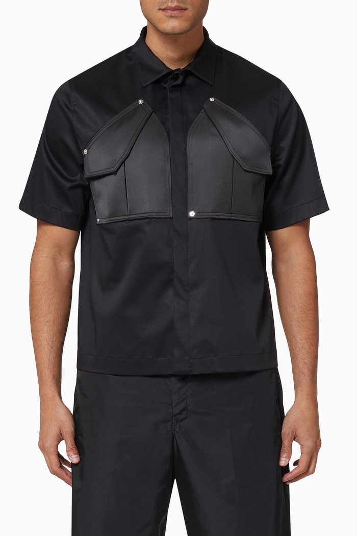 

Cargo Pockets Logo Nylon Shirt, Black