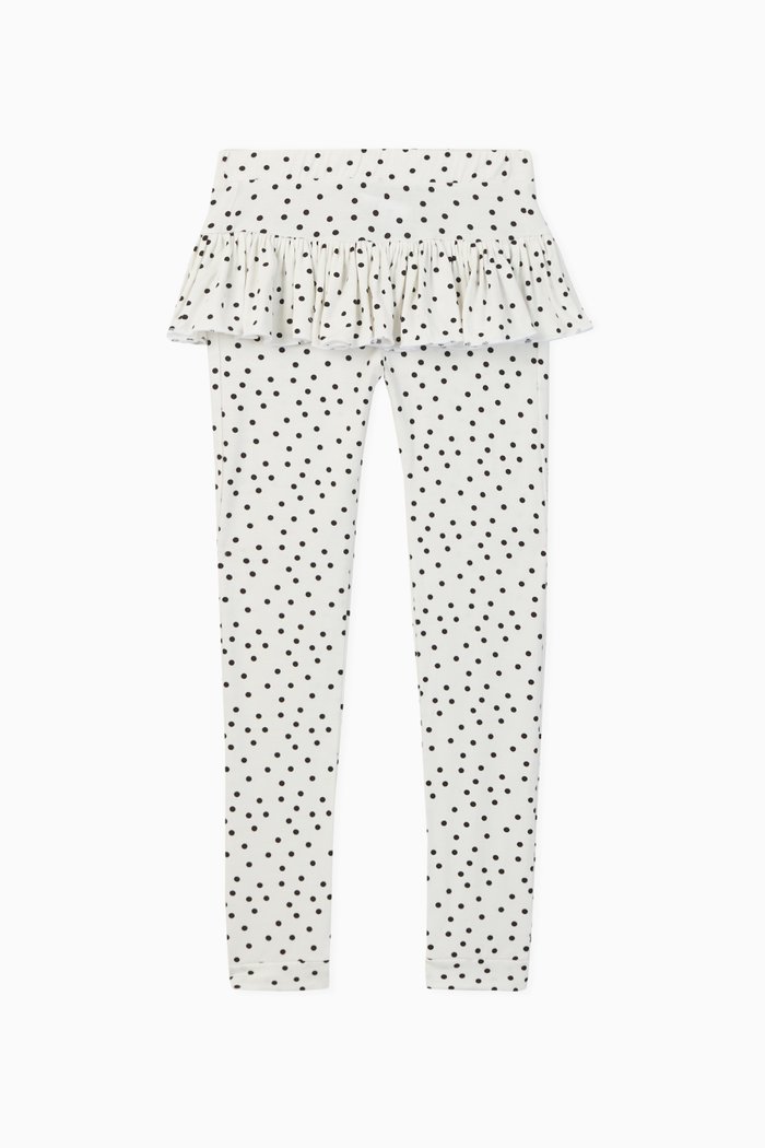

Betty Polka Dot Jersey Leggings, White