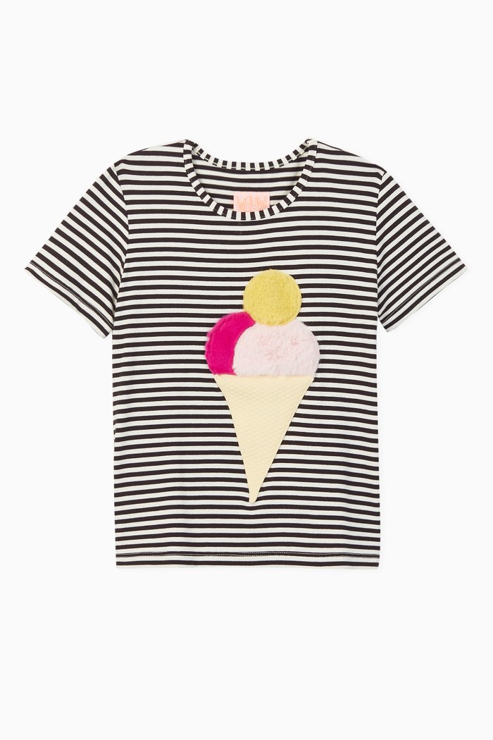

Ice Ice Baby Striped Jersey T-shirt, Black