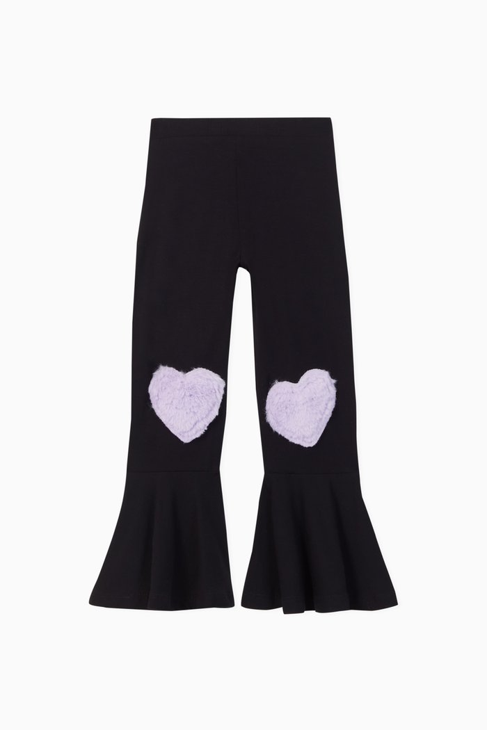 

Move Hearts Jersey Flared Pants, Black