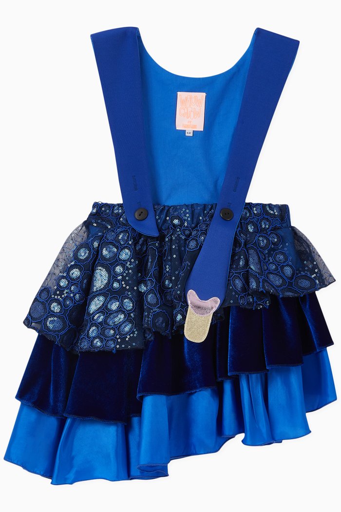 

Fairytale Sequin Mesh Velour Skirt, Blue