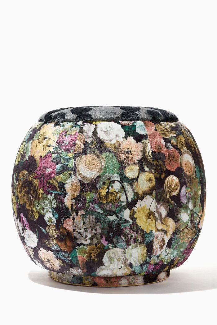 Floral Print Queen Pouf Chair, Multicolour