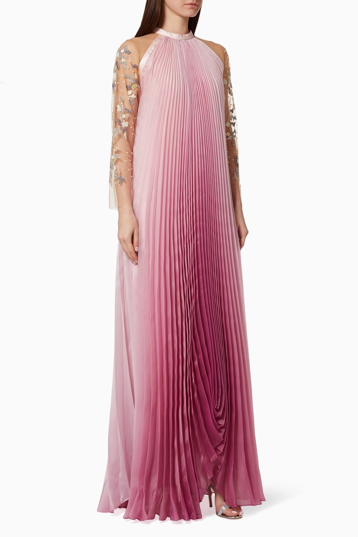 

Fiona Ombre Pleated Organza Dress, Purple