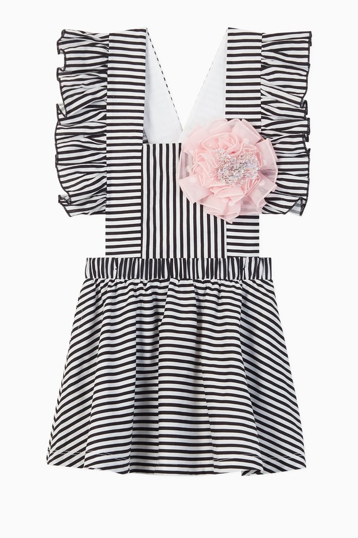 

Elise Striped Cotton 2-in-1 Dress, Black
