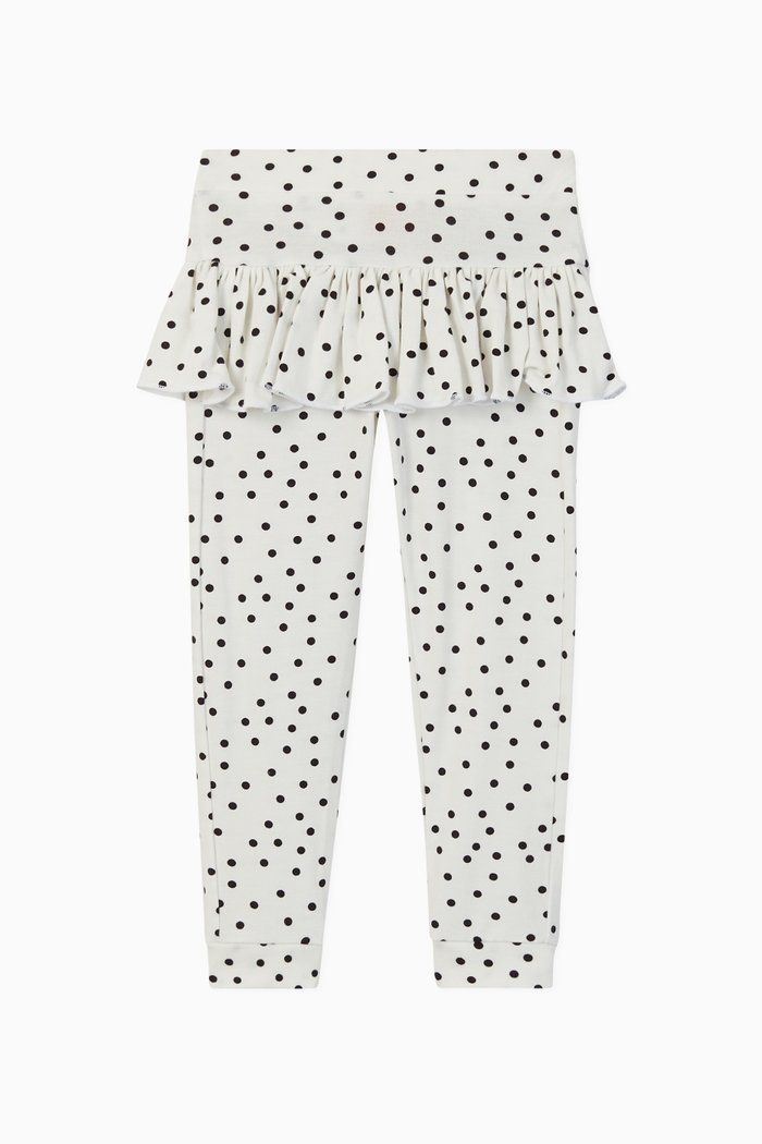 

Betty Polka Dot Jersey Leggings, White