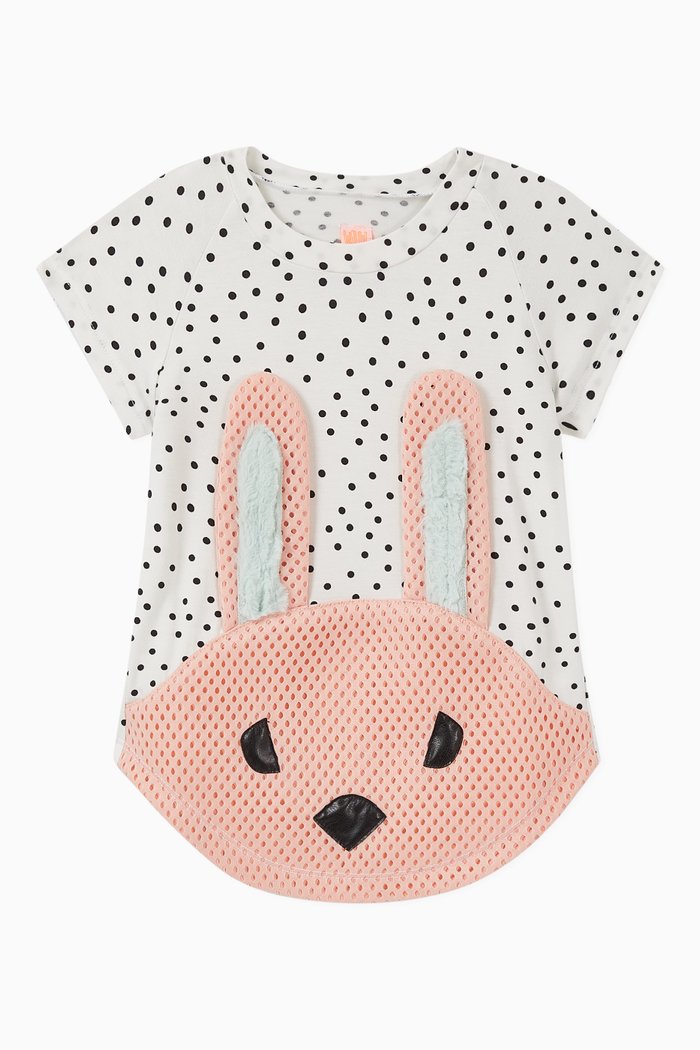 

Nova Rabbit Polka Dot Jersey Dress, White