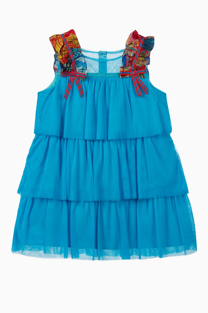 

Ariana Tiered Tulle Dress, Blue