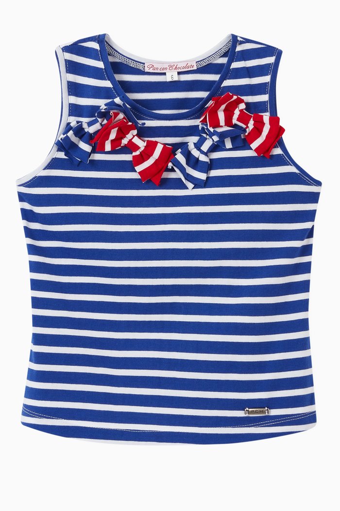 

Eleonora Striped Jersey Tank Top, Blue