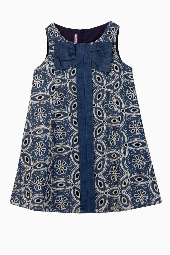 

Kylie Embroidered Denim Dress, Blue