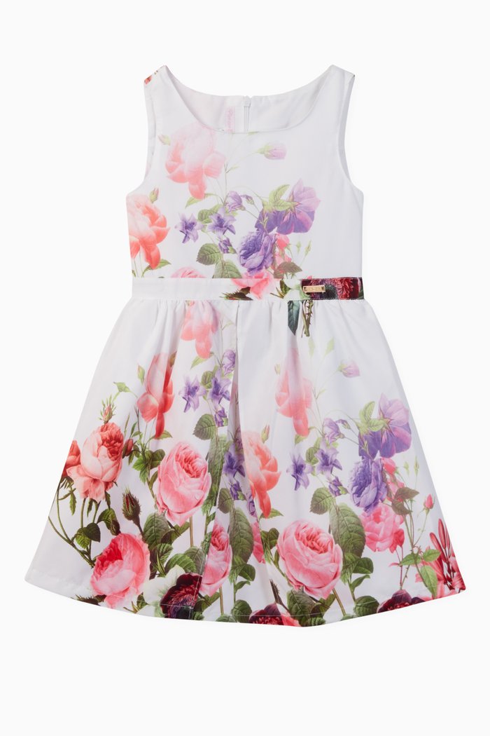 

Libe Floral Satin Dress, White