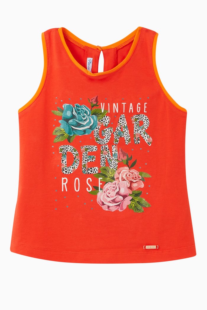 

Madalen Graphic Jersey Tank Top, Orange